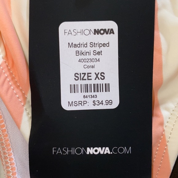 Fashion Nova Striped High-Waisted Bikini Set - Picture 2 of 2